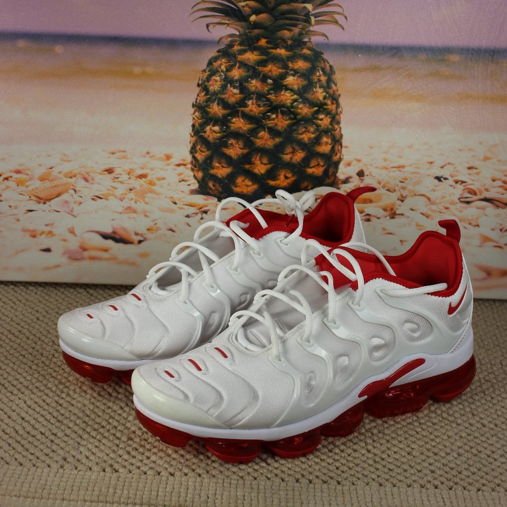 NIKE AIR VAPORMAX PLUS UNIVERSITY RED/WHITE DH0279-100 MENS SZ 13